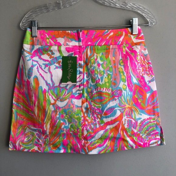 NWT Lilly Pulitzer Bright-Print Palm Skirt, 0 - Picture 4 of 5